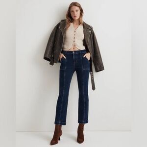 Madewell Mid-Rise Kick Out Flare Crop Slant Pocket Jeans Seam Edition | Size: 24